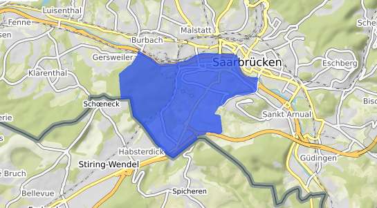 Bodenrichtwertkarte Saarbr&uuml;cken Alt Saarbr&uuml;cken